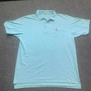 B. Draddy Polo Shirt Mens Large Light Blue Pima Cotton Pocketed Fox Logo Golf